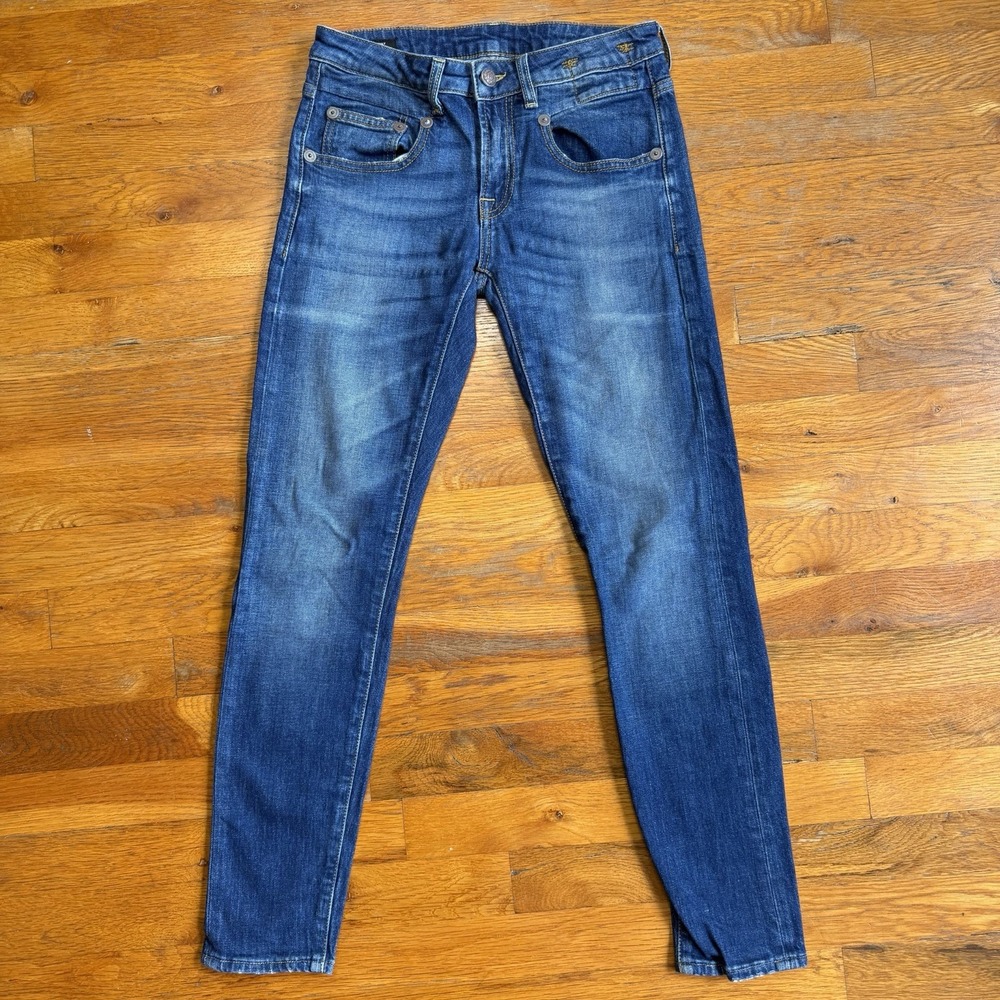 R13 Boy Skinny Jeans Womens 25 Huxley Indigo Blue Wash Low Rise Denim Italy